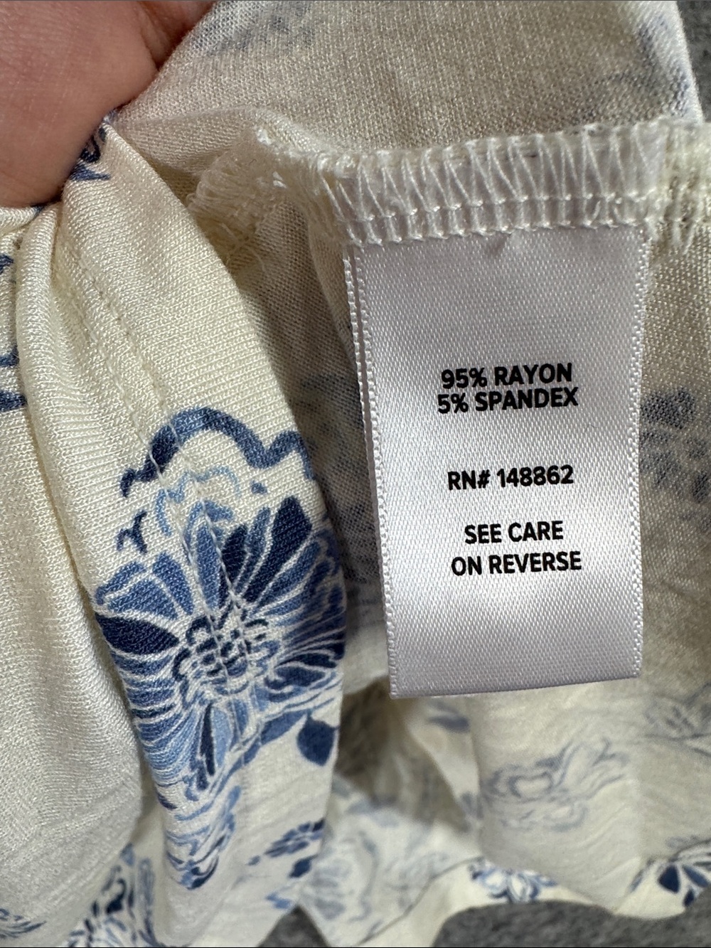 Torrid Super Soft Floral Babydoll Tunic Top Ivory Blue Size 3 Cottagecore Boho - Picture 6 of 13